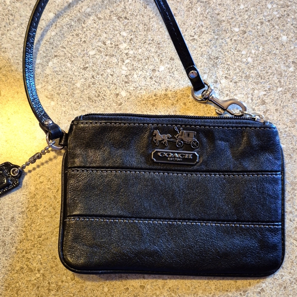 Coach leather wristlet